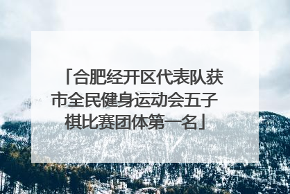 合肥经开区代表队获市全民健身运动会五子棋比赛团体第一名